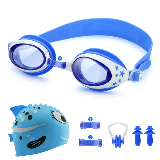 Kids Swimming goggles pool swim glasses childrens.boy girl nose & ear plug VQ